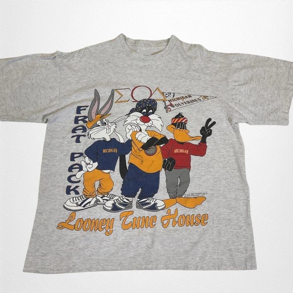 Michigan Wolverines Looney Tunes Graphic Tee Gildan Reprint
